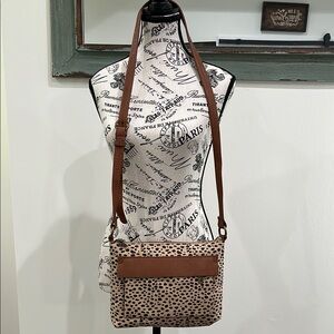 Elegant Brown Leopard Crossbody Bag